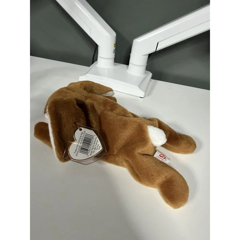 New w/Tags*Ty Beanie Baby Ears the Long Eared Brown/White Bunny Rabbit B-1